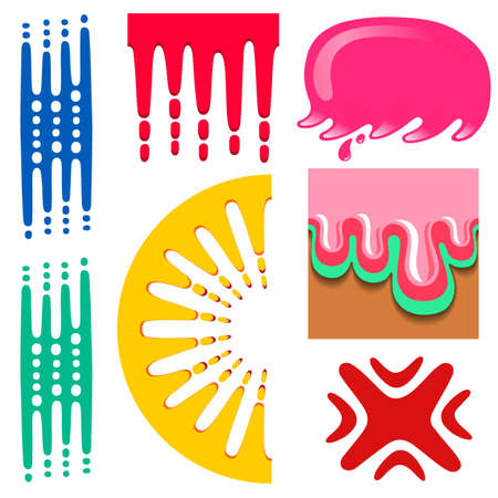 Abstract sign liquid set isolated on whiteのイラスト素材