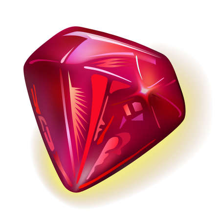 Ruby front view, vector illustration isolated on white backgroundのイラスト素材