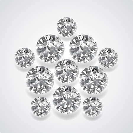 Diamond pentagon brooch isolated on light background, vector illustrationのイラスト素材