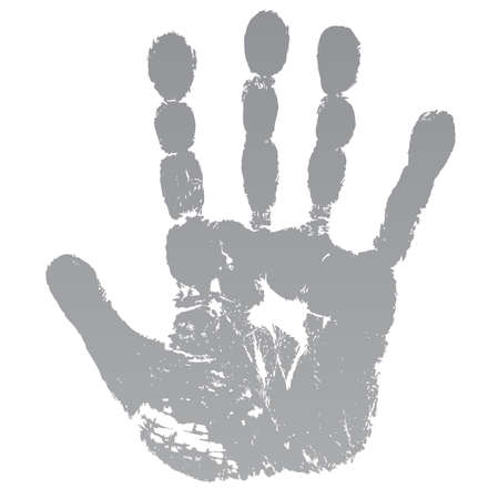 Vector illustration old man green hand print isolated on white backgroundのイラスト素材