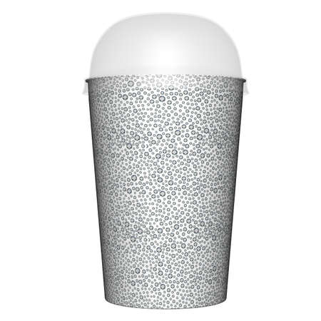 Plastic or paper glass and cap render isolated on white background (3D illustration)の写真素材