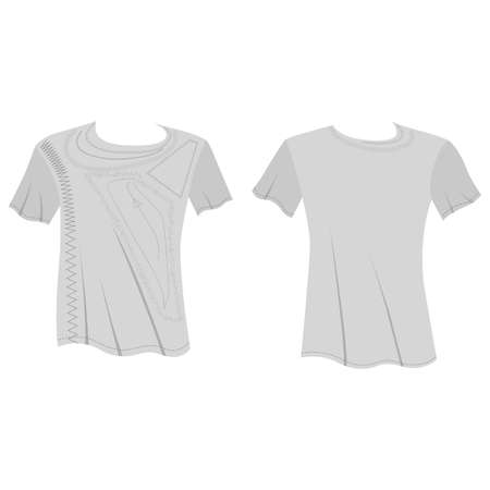 T shirt man template (front, back views), vector illustration isolated on white backgroundのイラスト素材