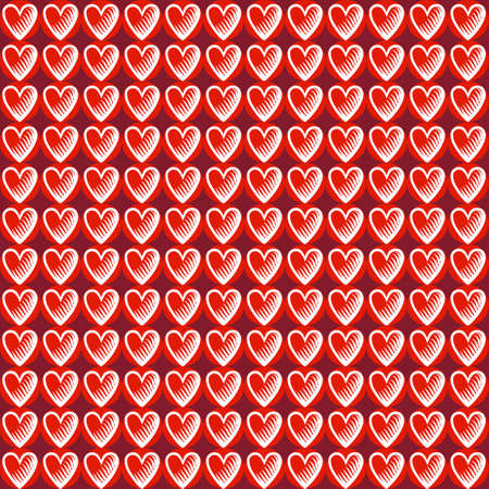 Geometrical seamless counting heart embroidery or knitting scheme motif pattern background, isolated vector illustration. For apparel textile: sweater, sock, scarf; interior: napkin, cushionのイラスト素材