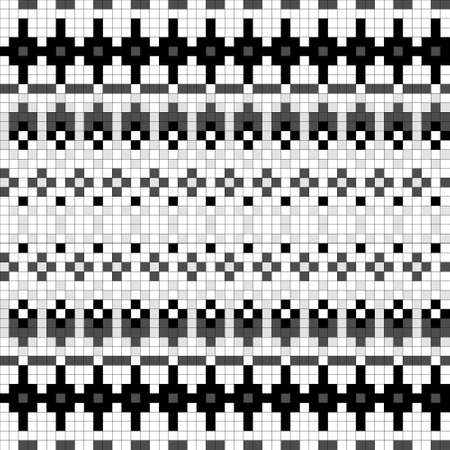 Geometrical seamless counting jacquard embroidery or knitting scheme motif pattern background, isolated vector illustration. For apparel textile: sweater, sock, scarf; interior: napkin, cushionのイラスト素材