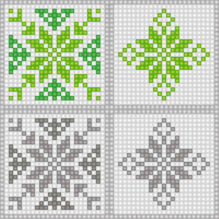 Geometrical seamless counting jacquard embroidery or knitting scheme motif pattern background, isolated vector illustration. For apparel textile like that sweater, sock, napkin, cushionのイラスト素材