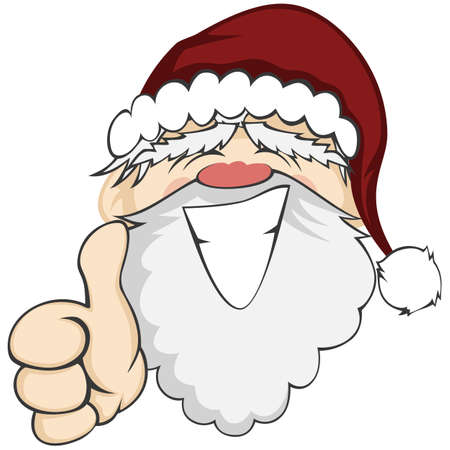 Santa Faces - Santa Claus is smiling and showing \"ok\"のイラスト素材