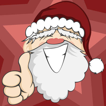 Santa Faces - Santa Claus is smiling and showing \"ok\" (background)のイラスト素材