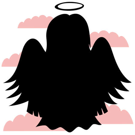 Little Cute Angels - silhouette of an angelのイラスト素材