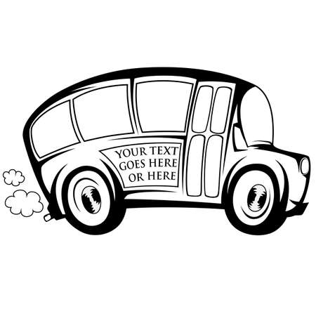 Silhouette of a school bus - you can place any text onのイラスト素材