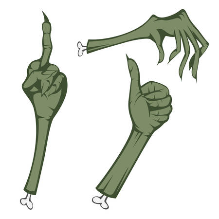 Scary Hands - Three hands of dead people cut scary showing various thingsのイラスト素材