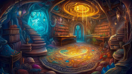 Casual game background, casual bright colors, 2d game landscape, battle screen, made with Generative AIの素材