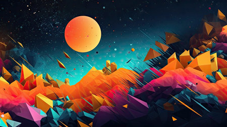 Trending modern website banner design. Colorful splashes, vector style, abstract. Made with Generative AIの素材