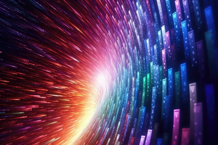 Prismatic, holographic colorful abstract background. Trending banner made with Generative AIの素材