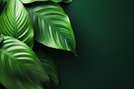 Tropical leaf macro background made with Generative AIの素材