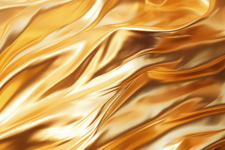 Gold fabric silk texture with light reflections. Made with Generative AIの素材