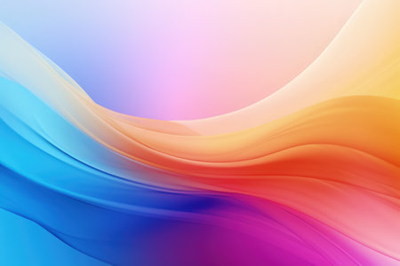 Trendy abstract colorful banner, curvy lines. Banner with colorful waves. Made with Generative AIの素材