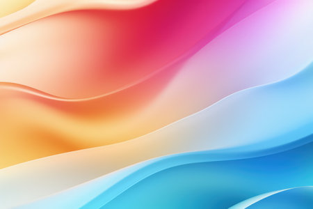 Trendy abstract colorful banner, curvy lines. Banner with colorful waves. Made with Generative AIの素材