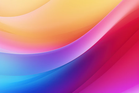 Trendy abstract colorful banner, curvy lines. Banner with colorful waves. Made with Generative AIの素材