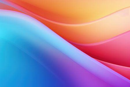 Trendy abstract colorful banner, curvy lines. Banner with colorful waves. Made with Generative AIの素材