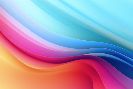 Trendy abstract colorful banner, curvy lines. Banner with colorful waves. Made with Generative AIの素材