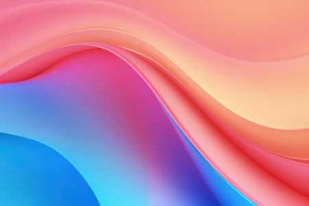 Trendy abstract colorful banner, curvy lines. Banner with colorful waves. Made with Generative AIの素材