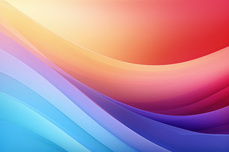 Trendy abstract colorful banner, curvy lines. Banner with colorful waves. Made with Generative AIの素材