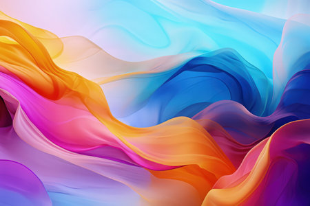 Trendy abstract colorful banner, curvy lines. Banner with colorful waves. Made with Generative AIの素材