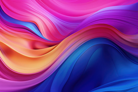 Trendy abstract colorful banner, curvy lines. Banner with colorful waves. Made with Generative AIの素材