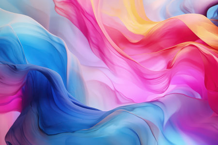 Trendy abstract colorful banner, curvy lines. Banner with colorful waves. Made with Generative AIの素材