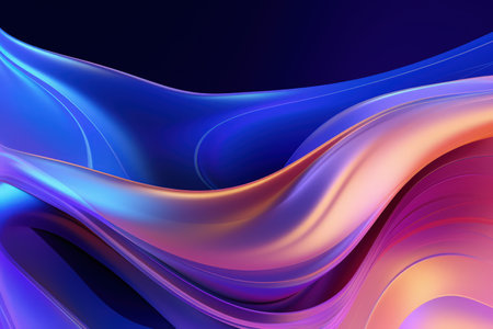 Trendy abstract colorful banner, curvy lines. Banner with colorful waves. Made with Generative AIの素材