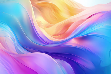 Trendy abstract colorful banner, curvy lines. Banner with colorful waves. Made with Generative AIの素材