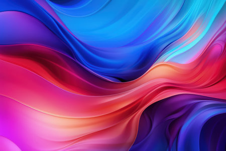 Trendy abstract colorful banner, curvy lines. Banner with colorful waves. Made with Generative AIの素材