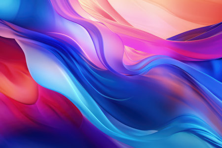 Trendy abstract colorful banner, curvy lines. Banner with colorful waves. Made with Generative AIの素材