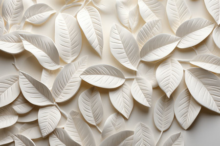 White clay leaf background. Textured foliage backdrop. Made with Generative AIの素材