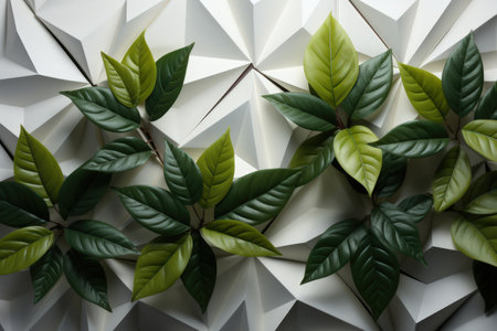 White clay leaf background. Textured foliage backdrop. Made with Generative AIの素材