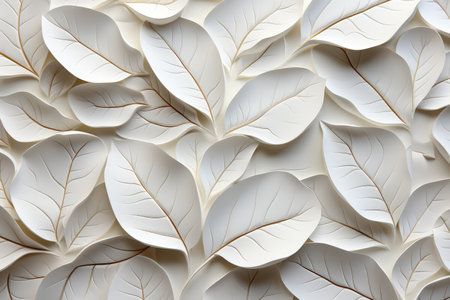 White clay leaf background. Textured foliage backdrop. Made with Generative AIの素材