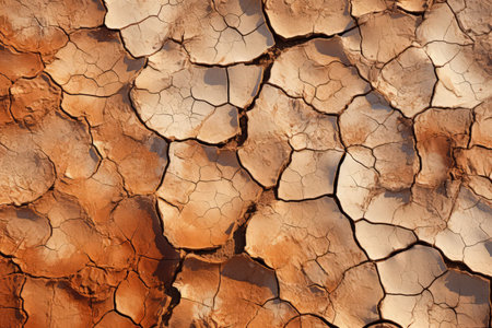 Dry ground, Namib desert, Namibia, Africa. Made with Generative AIの素材
