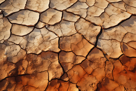 Dry ground, Namib desert, Namibia, Africa. Made with Generative AIの素材