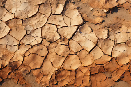 Dry ground, Namib desert, Namibia, Africa. Made with Generative AIの素材