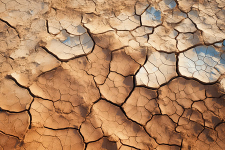 Dry ground, Namib desert, Namibia, Africa. Made with Generative AIの素材