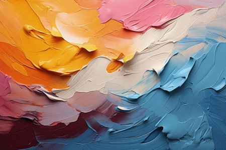 Oil paint textures, thick paint stroke, abstract textured background. Made with Generative AIの素材