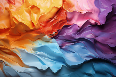 Oil paint textures, thick paint stroke, abstract textured background. Made with Generative AIの素材