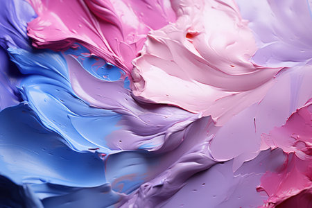 Oil paint textures, thick paint stroke, abstract textured background. Pink and purple. Made with Generative AIの素材