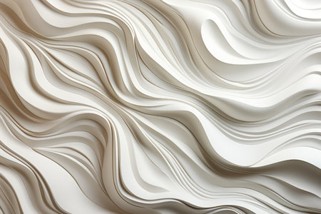 White wavy paper texture, cutout design. Elegant background. Made with Generative AIの素材