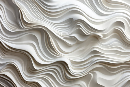 White wavy paper texture, cutout design. Elegant background. Made with Generative AIの素材