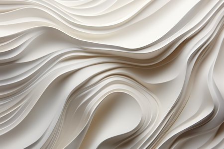 White wavy paper texture, cutout design. Elegant background. Made with Generative AIの素材