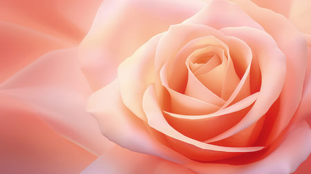 Background with peach and pink color roses. Romantic pastel colors, beautiful light, empty space. Made with Generative AIの素材