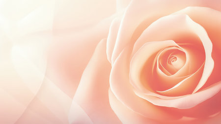 Background with peach and pink color roses. Romantic pastel colors, beautiful light, empty space. Made with Generative AIの素材