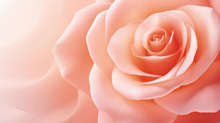 Background with peach and pink color roses. Romantic pastel colors, beautiful light, empty space. Made with Generative AIの素材