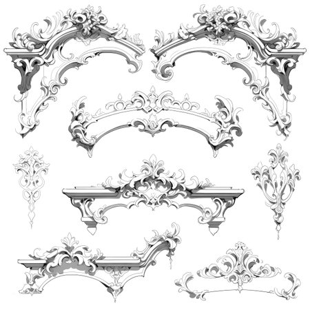 Black and white illustration of decorative ornamental border frame. ornamental victorian decoration for postcard. Filigree ornament. Made with Generative AIの素材